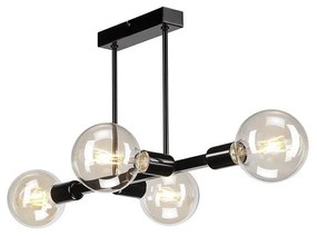 Luster na tyči ASTRID 4xE27/60W/230V čierna