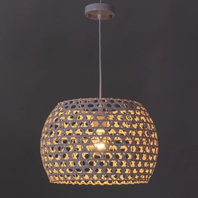 Krémové závesné svietidlo s bambusovým tienidlom ø 35 cm – Casa Selección