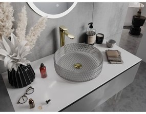 Mexen Aura, sklenené umývadlo na dosku 39 × 39 cm, sivá, 24013966