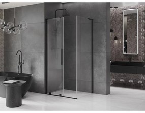 Mexen Velar L, sprchový kút s posuvnými dverami 110 x 85 cm, 8mm číre sklo, čierna matná, 871-110-085-03-70