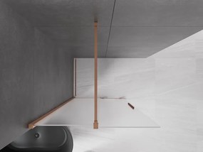 Mexen Velar, sprchová zástena s posuvnými dverami Walk-in 120 x 200 cm, 8mm sklo námraza, medená matná, 871-120-000-33-65