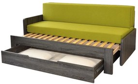 Ahorn DUOVITA 80 x 200 lamela - rozkladacia posteľ a sedačka 80 x 200 cm s podrúčkami - dub svetlý / hnedý / agát, lamino