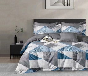 Flanelové obliečky z mikrovlákna NORDIC PATCH sivo-modré Rozmer obliečky: 70 x 80 cm | 140 x 200 cm