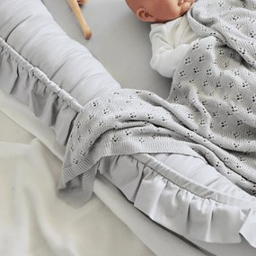 Saténovo bavlnené hniezdo pre bábätká šedá