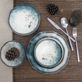 24-dielna jedálenská súprava, modrá, porcelán