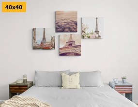 Set obrazov Eiffelova veža v Paríži Varianta: 4x 40x40