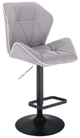 LuxuryForm DESIGN Barová stolička MILANO MAX na čiernom tanieri - šedá