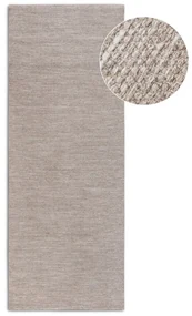 Béžový ručne tkaný behúň s prímesou vlny 80x200 cm Pradesh Linen White – Elle Decoration