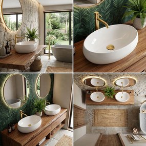 Rea Linda, umývadlo na dosku 49x34 cm, biela lesklá, REA-U0462