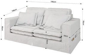 Biela pohovka 196 cm Nora – Ropez