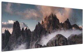 Obraz - Talianske dolomity schované v hmle (120x50 cm)