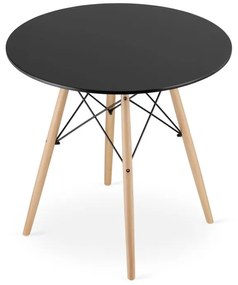 Jedálenská zostava TODI 80cm okrúhly stolový set čierny + 4 stoličky OSAKA čierne