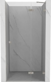 Mexen, Mexen Lunar pravé otočné sprchové dvere 115 cm, transparentné, brúsený nikel - 834-115-000-97-00-P