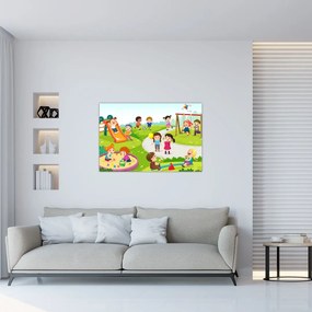 Obraz detských radovánok na pieskovisku (90x60 cm)