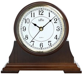 Drevené stolové hodiny MPM E03.3887.54.A – tmavé drevo, quartz, 23 cm