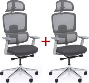 Kancelárska stolička WILMOT MF 1+1 ZADARMO, sivý rám, sivá