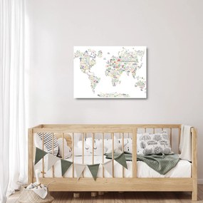 Sklenený obraz - Obrázková mapa (70x50 cm)