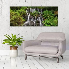 Obraz vodopádov v tropickom lese (120x50 cm)