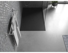 Mexen Amon, SMC obdĺžniková sprchová vanička 130 x 80 cm, čierna, 4F708013