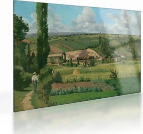 Sklenený obraz - Camille Pissarro, Landscape at Les Pâtis, Pontoise, reprodukcia (70x50 cm)