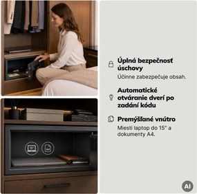 Hotelový trezor elektronický s kódovým zámkom, na notebook 15″ a dokumenty, 200 x420x370 mm: ALFRED