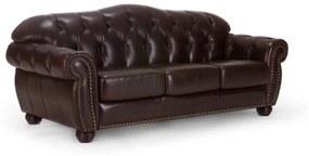 furniture-nabytek.cz - Pohovka Chesterfield Hereford 3-miestna z pravej kože, hnedá