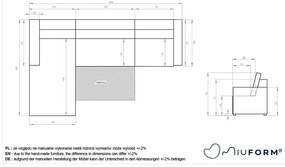 Krémová rozkladacia modulárna rohová pohovka s úložným priestorom (ľavý roh) Lulu – Miuform