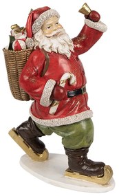Vianočná dekorácia socha Santa s koem darčekov - 14*11*20 cm