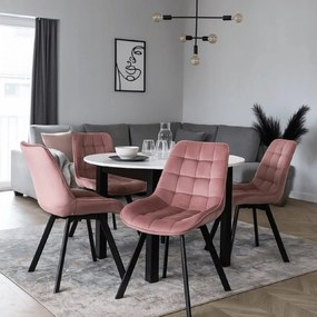PROXIMA.store - Čalúnená jedálenska stolička RICK FARBA: ružová, MATERIÁL: zamat
