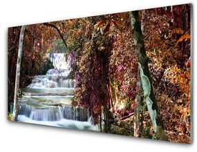 Sklenený obklad Do kuchyne Vodopád les príroda 120x60 cm