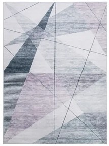 Geometrický koberec PUERTO sivo-ružový 120x160 cm