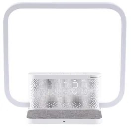 Immax 08994L - LED Stmievateľná stolná lampa s budíkom a nabíjaním 18W/230V biela