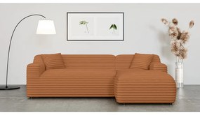 Menčestrová rohová pohovka v terakotovej farbe (pravý roh/s leňoškou) Martin – Ropez