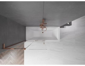 Mexen Velar L, 2-krídlová posuvná vaňová zástena 100 x 150 cm, 8mm číre sklo, medená matná, 896-100-003-01-65