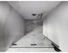 Mexen, Mexen Lunar-F skladacie ľavé sprchové dvere 85 cm, transparentné, brúsený nikel - 836-085-000-97-00-L