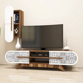 TV skrinka Defne - Walnut, White