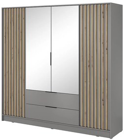 Skriňa Nelly 4d Zrkadlo Sivá/Artisan