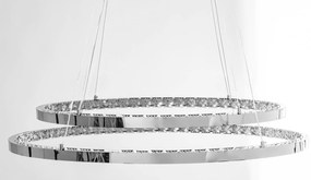 Toolight Toolight, LED krištáľové svietidlo 70x40,5cm, APP771-3CP, strieborná, OSW-05022