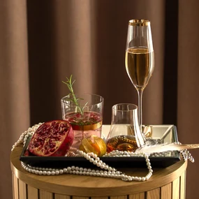 Poháre Tumbler s pruhom v zlatej farbe 440 ml set 6 ks - 21st Century Glas Lunasol META Glass - 322174