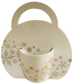 Home Elements Porcelánový hrnček s vianočným dizajnom Vločky 300 ml v darčekovom balení