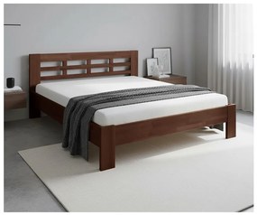 Dvojlôžková posteľ z masívu ANGELA 180x200 cm tmavý orech
