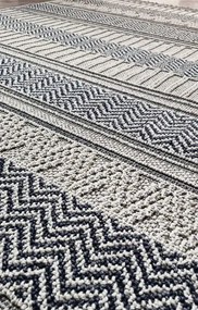 Pruhovaný koberec v boho štýle Boho 878-S – sivo-béžový Rozmer: 80x150 cm