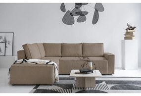 Béžová menčestrová rozkladacia rohová pohovka (ľavý roh) Brave Dave – Miuform