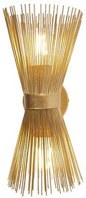 Art Deco nástenná lampa zlatá 2-svetlo - Broom