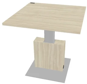 Výškovo nastaviteľný rokovací stôl Verno+ 120 x 120 cm, agát