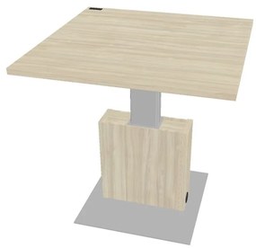 Výškovo nastaviteľný rokovací stôl Verno+ 120 x 120 cm, agát