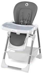 Lionelo - Detská jedálenská stolička LINN PLUS biela/šedá