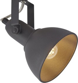 Priemyselný reflektor čierny s drevom otočný a naklápací - Jakub