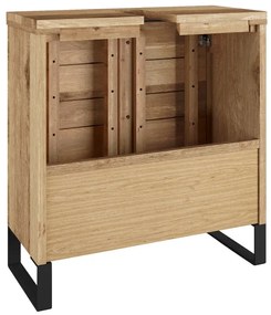 furniture-nabytek.cz - Masivní skříňka pod umyvadlo Sydney z divokého dubu, olejovaná, hnědá – 56×25×60 cm