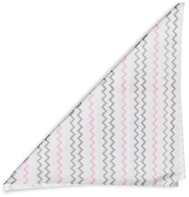 Biante Bavlnená šatka Sandra SA-124 Ružovo sivé cik-cak pásiky 100 x 100 cm